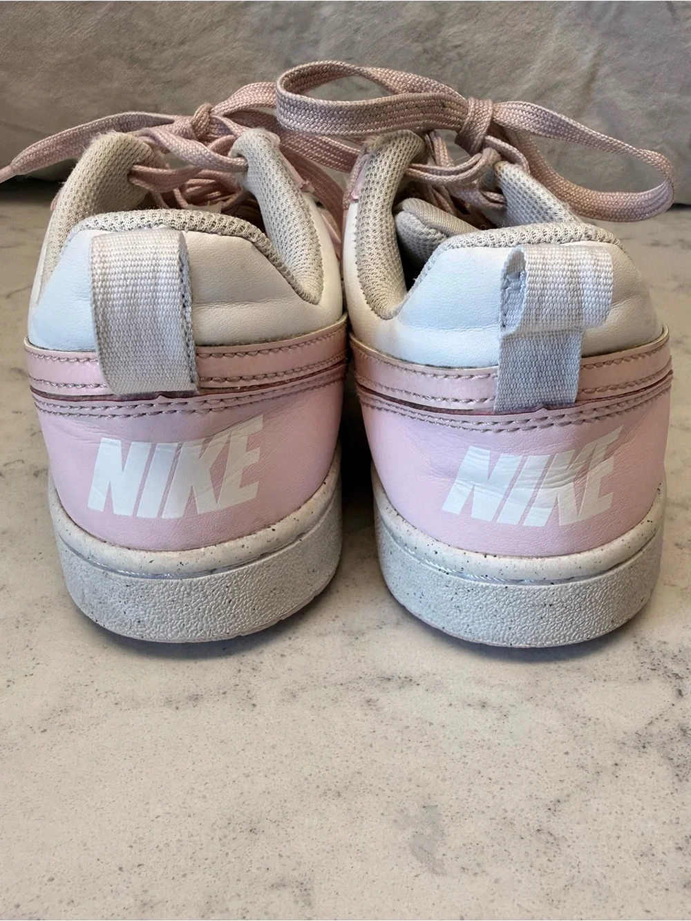 Nike Kids Light Pink and White Low-Top Sneakers